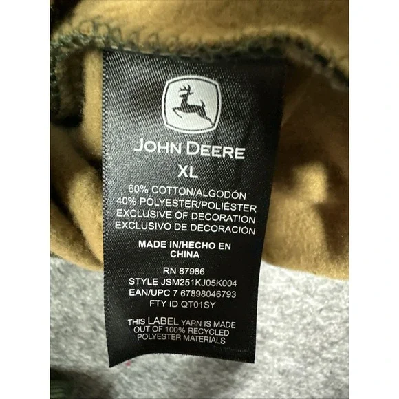 John Deere Hoodie Mens XL Core Camo Logo Sweatshirt NWT Outdoor Hunting(2W-11 - Picture 8 of 8